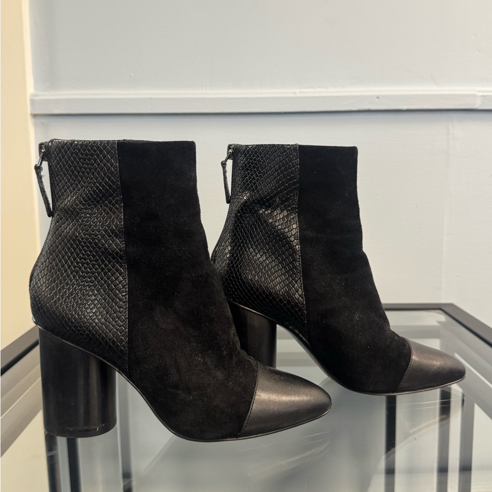 Nine West Black Ankle Boots with Chunky Heel